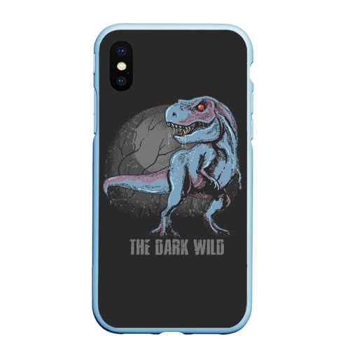 Чехол для iPhone XS Max матовый T Rex, цвет голубой