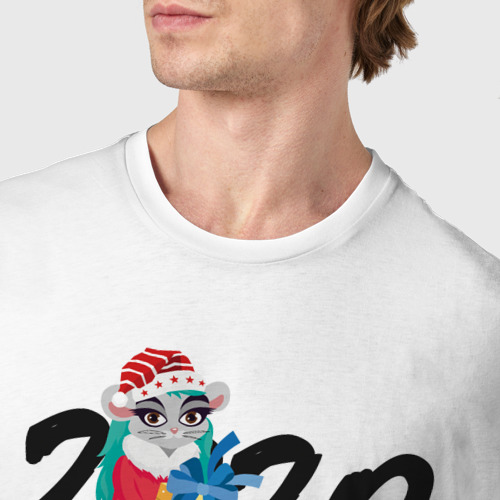 Мужская футболка хлопок 2020, цвет белый - фото 6