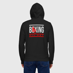 Толстовка с принтом Boxing all day для мужчины, вид на модели спереди №2. Цвет основы: черный