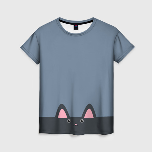 Женская футболка 3D Милашка котик, цвет 3D печать