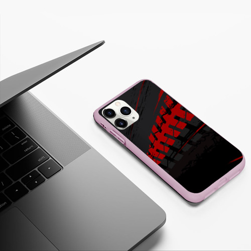 Чехол для iPhone 11 Pro матовый с принтом Красный след на черном, фото #5