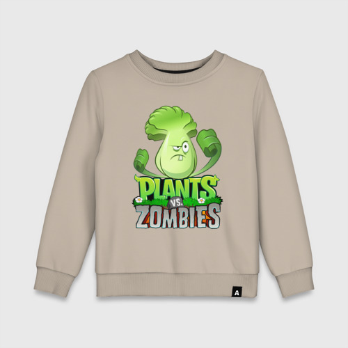 Детский свитшот хлопок Plants vs. Zombies, цвет миндальный