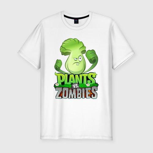 Мужская футболка хлопок Slim Plants vs. Zombies, цвет белый