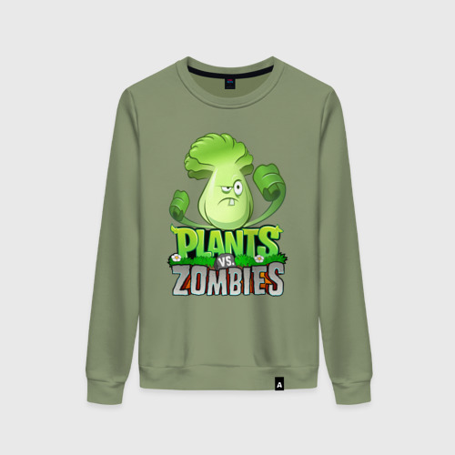 Женский свитшот хлопок Plants vs. Zombies, цвет авокадо