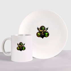 Набор: тарелка + кружка Warhammer 40 000 Nurgle