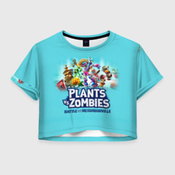 Женская футболка Crop-top 3D Plants vs. Zombies