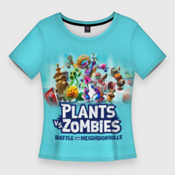 Женская футболка 3D Slim Plants vs. Zombies