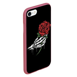 Чехол для iPhone 7/8 матовый Рука скелета с розой - фото 2