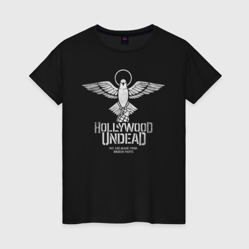 Женская футболка хлопок Hollywood Undead, цвет черный