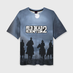 Женская футболка oversize 3D Red dead Redemption