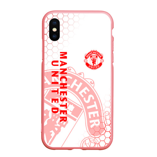 Чехол для iPhone XS Max матовый Манчестер Юнайтед FCMU Manchester united, цвет баблгам