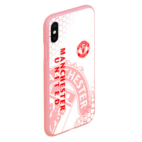 Чехол для iPhone XS Max матовый Манчестер Юнайтед FCMU Manchester united, цвет баблгам - фото 3