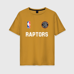 Женская футболка хлопок Oversize Toronto Raptors NBA