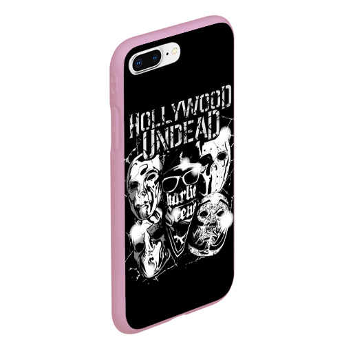 Чехол для iPhone 7Plus/8 Plus матовый Hollywood Undead, цвет розовый - фото 3