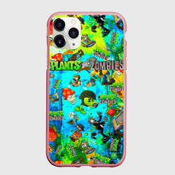 Чехол для iPhone 11 Pro Max матовый Plants vs Zombies