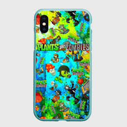Чехол для iPhone XS Max матовый Plants vs Zombies