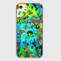 Чехол для iPhone 5/5S матовый Plants vs Zombies