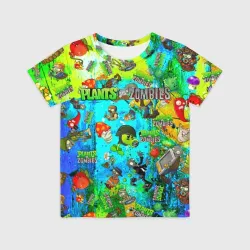 Детская футболка 3D Plants vs Zombies