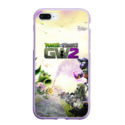 Чехол для iPhone 7Plus/8 Plus матовый Plants vs zombies, цвет светло-сиреневый