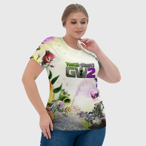 Женская футболка 3D Plants vs zombies, цвет 3D печать - фото 6