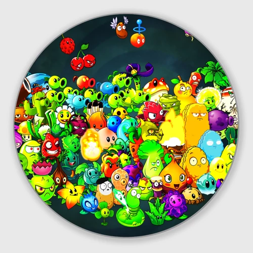 Круглый коврик для мышки Plants vs. Zombies