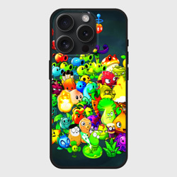 Чехол силиконовый для Apple iPhone 15 Pro матовый Plants vs. Zombies