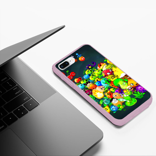 Чехол для iPhone 7Plus/8 Plus матовый Plants vs. Zombies, цвет розовый - фото 5