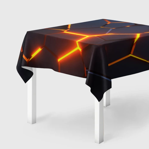 Скатерть 3D Разлом неоновых плит в трехмерном