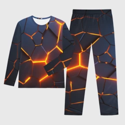 Мужской костюм для дома 3D Разлом неоновых плит в трехмерном