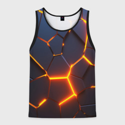 Мужская майка 3D Разлом неоновых плит в трехмерном