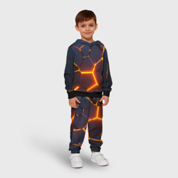 Детский костюм с толстовкой 3D Разлом неоновых плит в трехмерном - фото 2
