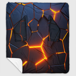 Плед с рукавами Разлом неоновых плит в трехмерном