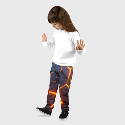 Детские брюки 3D Разлом неоновых плит в трехмерном - фото 2