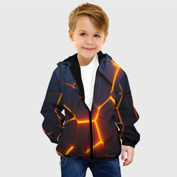 Детская куртка 3D Разлом неоновых плит в трехмерном - фото 2