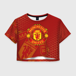 Женская футболка Crop-top 3D Манчестер Юнайтед FCMU Manchester united