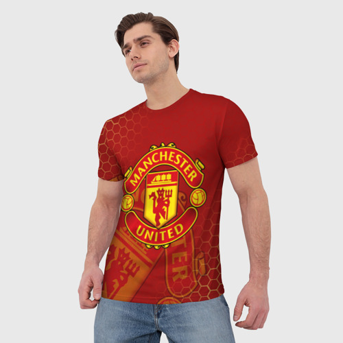 Мужская футболка 3D Манчестер Юнайтед FCMU Manchester united, цвет 3D печать - фото 3