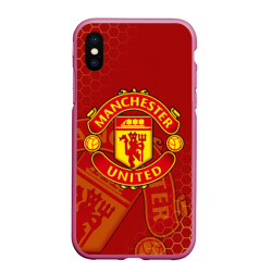 Чехол для iPhone XS Max матовый Манчестер Юнайтед FCMU Manchester united