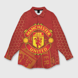 Женская рубашка oversize 3D Манчестер Юнайтед FCMU Manchester united