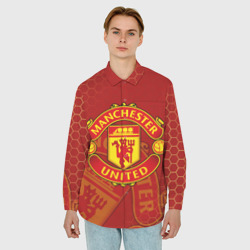 Мужская рубашка oversize 3D Манчестер Юнайтед FCMU Manchester united - фото 2