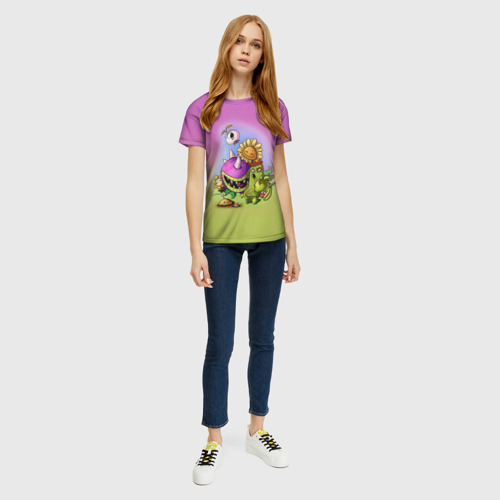 Женская футболка 3D Plants vs. Zombies, цвет 3D печать - фото 5