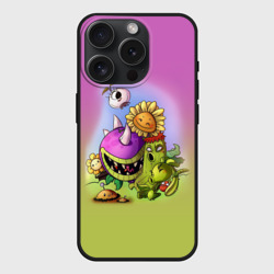 Чехол силиконовый для Apple iPhone 15 Pro матовый Plants vs. Zombies
