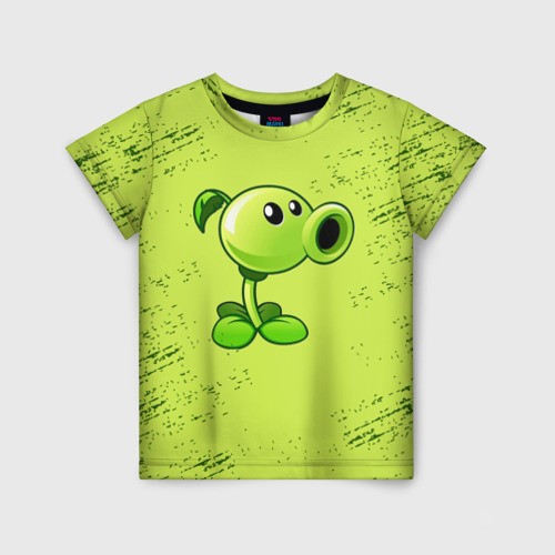 Детская футболка с принтом Plants vs. Zombies, вид спереди №1
