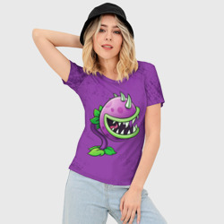 Женская футболка 3D Slim Plants vs. Zombies - фото 2