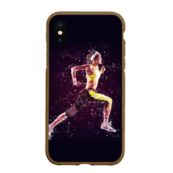 Чехол для iPhone XS Max матовый Бег, фитнес, спорт, спортсмен