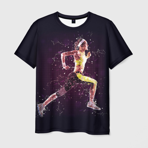 Мужская футболка 3D Бег, фитнес, спорт, спортсмен, цвет 3D печать