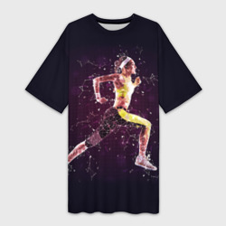 Платье-футболка 3D Бег, фитнес, спорт, спортсмен
