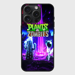 Чехол силиконовый для Apple iPhone 15 Pro матовый Plants vs.zombies