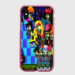 Чехол для iPhone XS Max матовый Зомби против Растений