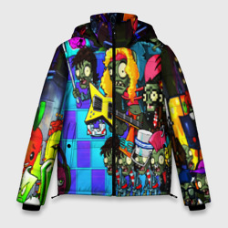 Мужская зимняя куртка 3D Зомби против Растений