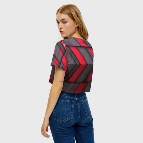 Женская футболка Crop-top 3D ИЛОН МАСК ТЕСЛА - фото 5